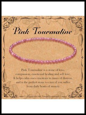 3mm Natural Genuine Gemstone Faceted Round Bead Bracelet Stretchy Adjustable